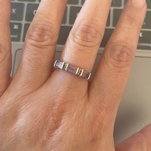 Size 8 sterling silver ring with alexandrite